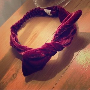 J.Crew Velvet burgundy headband NWOT